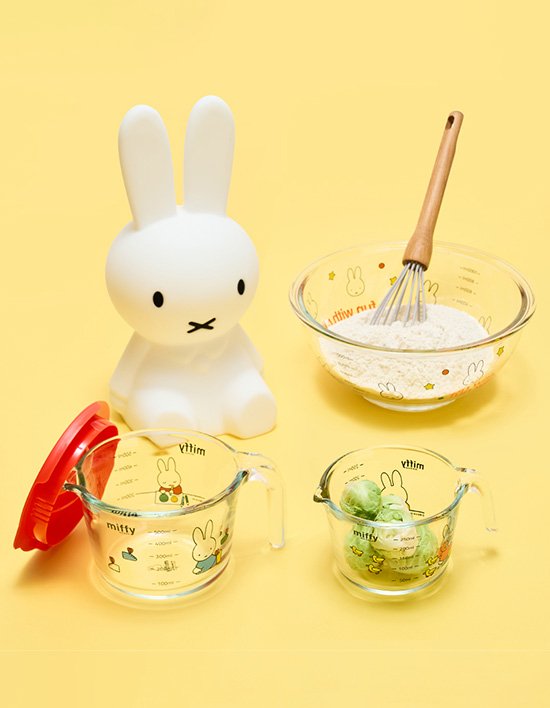 [에지리] (컬리단독) 미피 믹싱볼+계량컵 3종 세트 (믹싱볼 1P+계량컵 2P+뚜껑 2P)