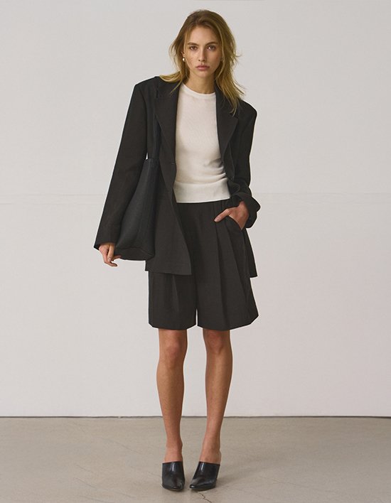 [르쏭드비] 린넨 버뮤다 팬츠 (미스트 블랙) 3종 (택1)