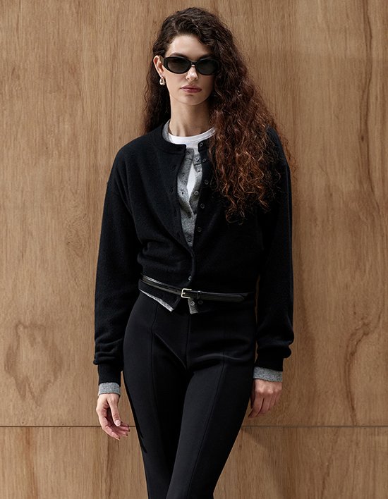 [르쏭드비] 릴렉스 캐시미어 가디건 (블랙)