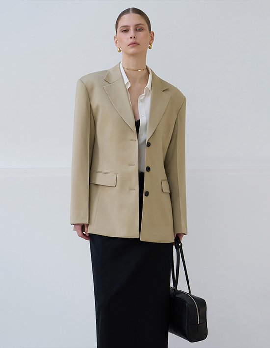 [르쏭드비] 아워글라스 자켓 (샌드) 2종 (택1)