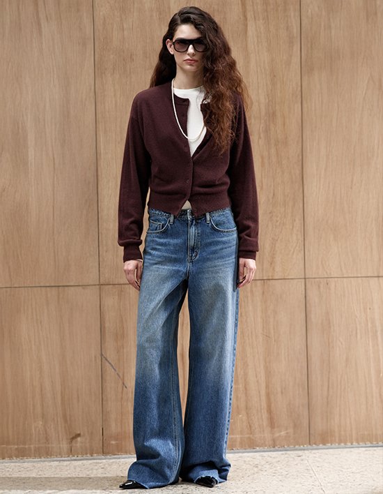 [르쏭드비] 로우 헴 와이드 데님 (블루) 2종 (택1)