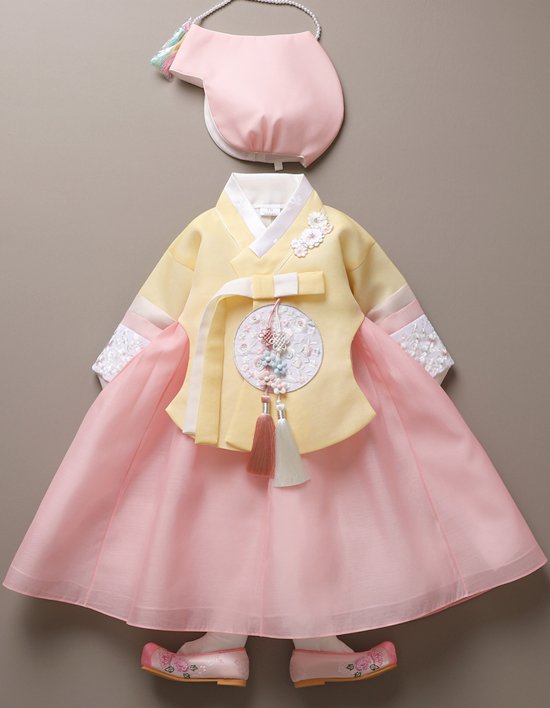 [꼬까한복] 노랑이동꽃수당의 여아한복