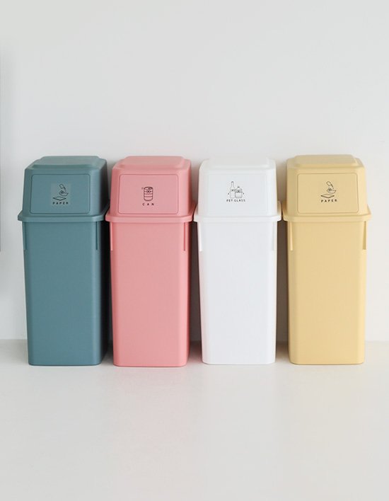 [네이쳐리빙] 피넛베리 데일리 재활용 분리수거함 60L  1/2단 2종 (택1)