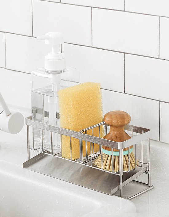 [네이쳐리빙] 스텐304 물빠짐 수세미거치대(칸막이형) (단품)