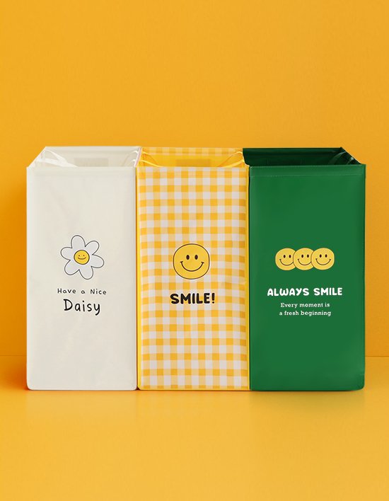 [네이쳐리빙] 쁘띠스마일 반전매력 재활용 분리수거함3P