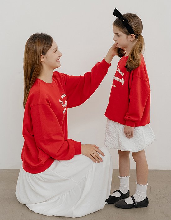 [마이리틀스타] 레터링 맨투맨 ADULT - 레드