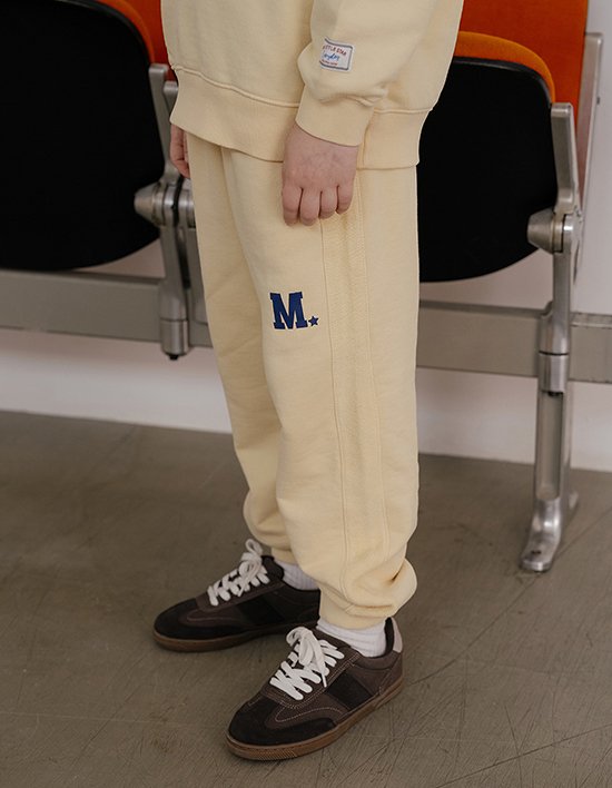 [마이리틀스타] M 블록 스웻 팬츠 - 버터