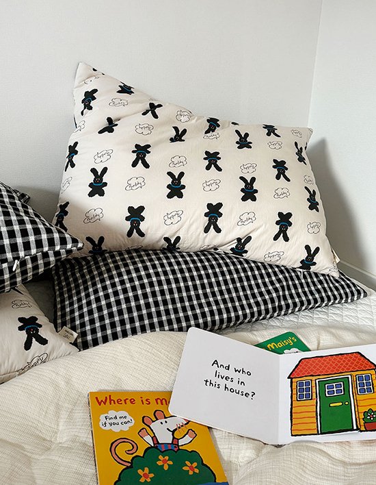 [메이커스무브먼트] 블랙 버니 토끼 베개커버 2종 (택1)