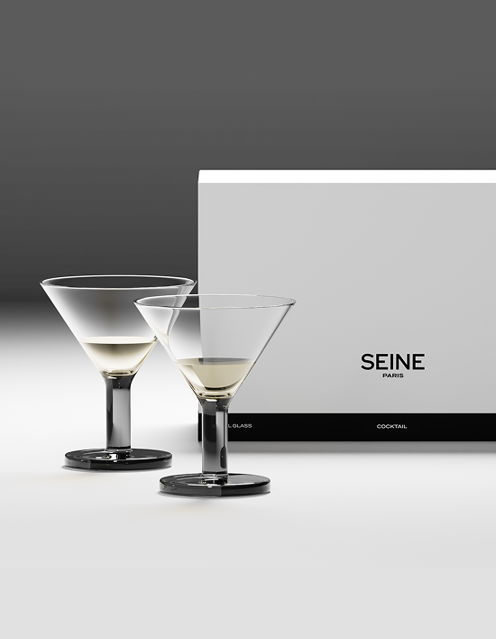 [센느파리] SEINE PARIS 크리스탈 글라스 NO.6 칵테일잔 2P 세트