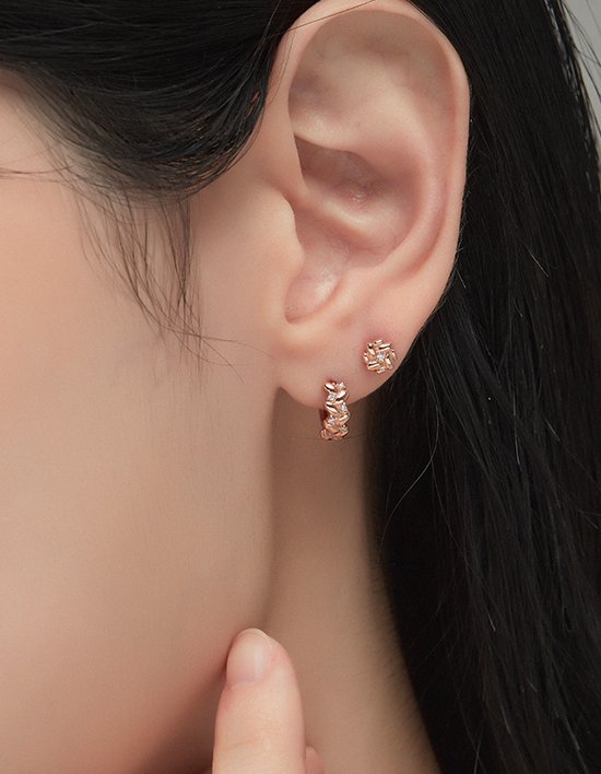 [티르리르] 14K 핑크골드 스텔라 아이리스 귀걸이 (핑크골드)