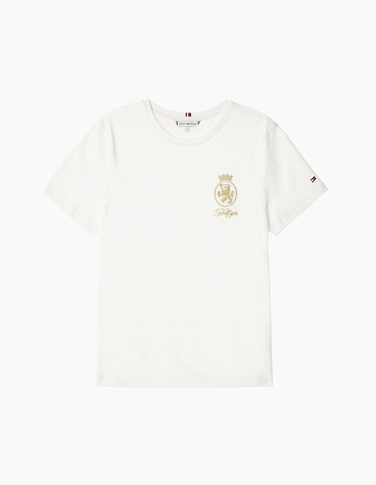 [타미힐피거 우먼] 골드 크레스트 티셔츠 ECRU