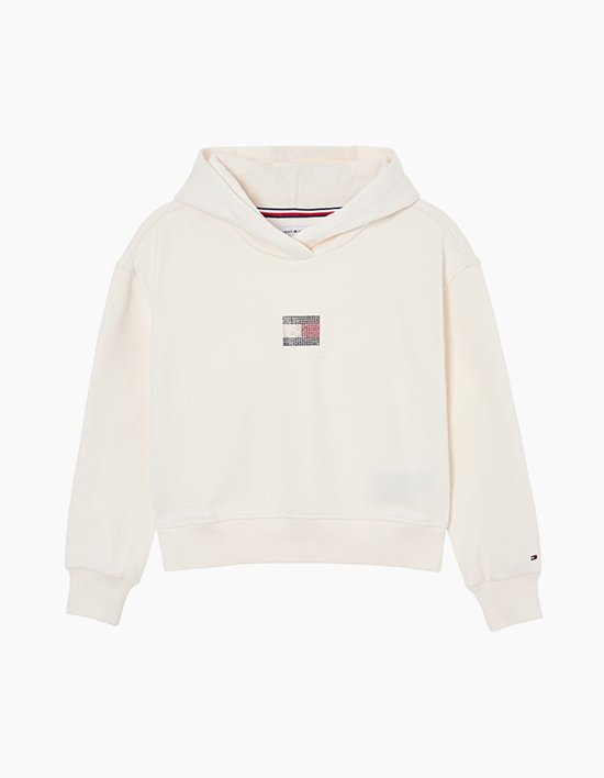 [타미힐피거 키즈] 라인 스톤 플래그 후디 IVORY SILK