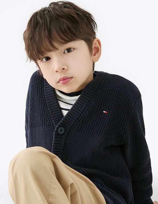 [타미힐피거 키즈] 립 믹스 가디건 DARK NIGHT NAVY