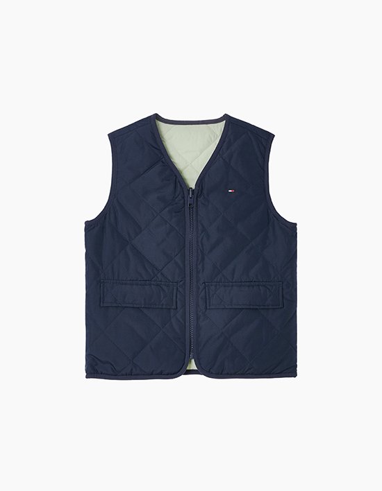 [타미힐피거 키즈] 리버시블 퀼팅 베스트 NAVY