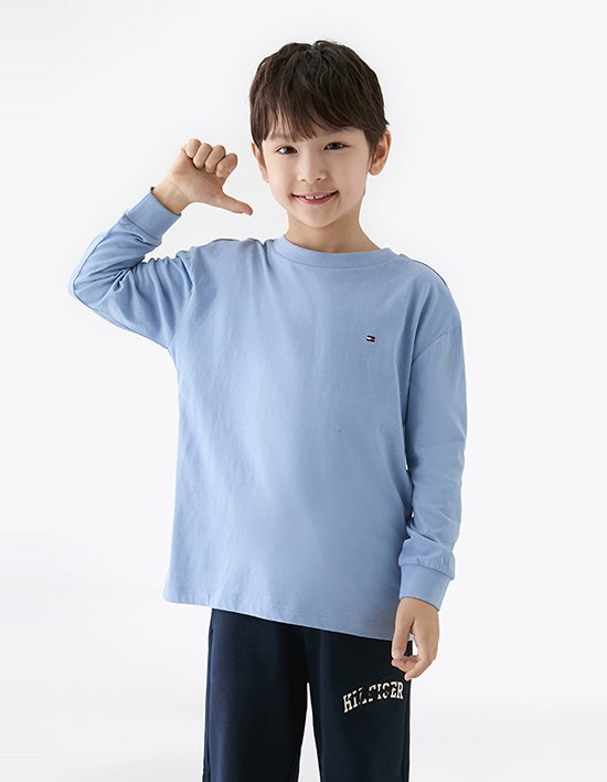 [타미힐피거 키즈] 에센셜 롱 슬리브 CLOUDYBLUE