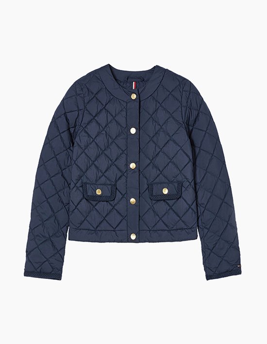 [타미힐피거 우먼] 골드 버튼 퀼팅 재킷 DARK NAVY