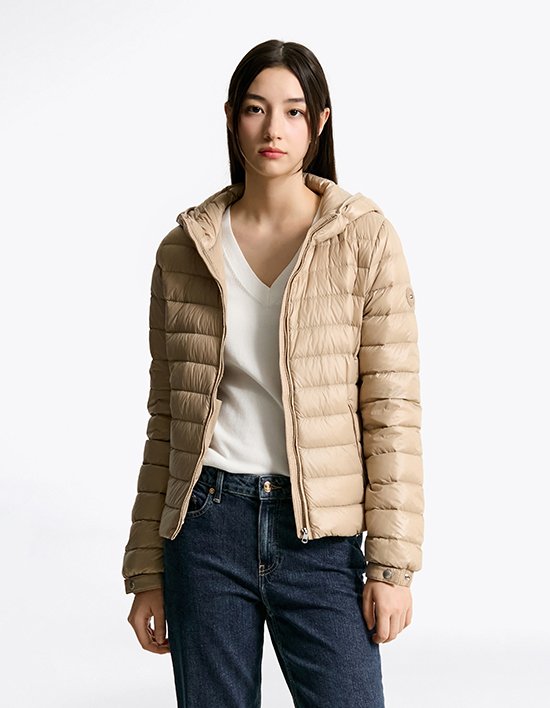 [타미힐피거 우먼] 후디 패커블 다운 BEIGE