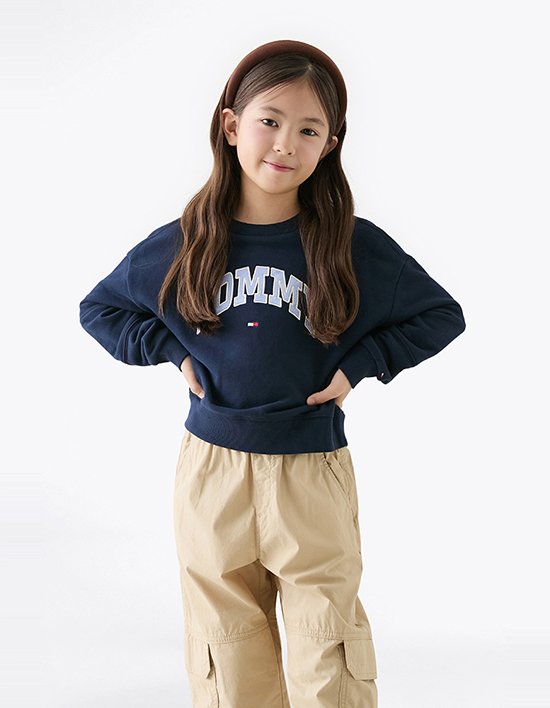 [타미힐피거 키즈] 바시티 스웨트 셔츠 DARK NIGHT NAVY