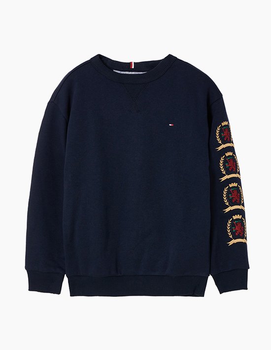 [타미힐피거 키즈] 크레스트 그래픽 스웨트 셔츠 DARK NAVY