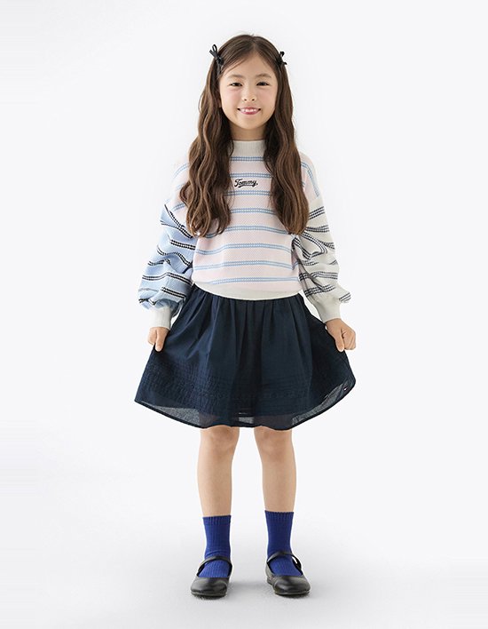 [타미힐피거 키즈] 테이프 자수 스커트 DARK NIGHT NAVY