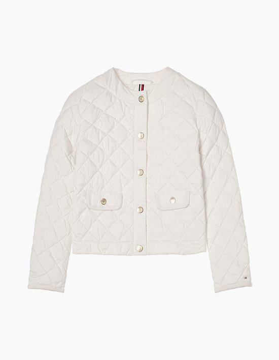 [타미힐피거 우먼] 골드 버튼 퀼팅 재킷 IVORY