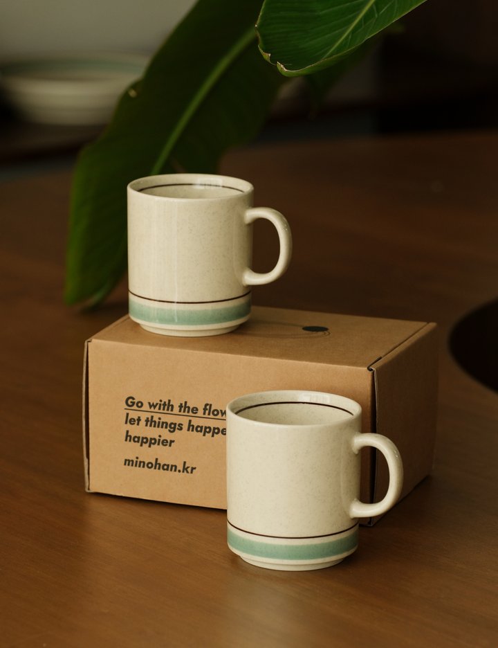 [미노항 코리아] 민트초코 머그잔 2P set (선물포장)