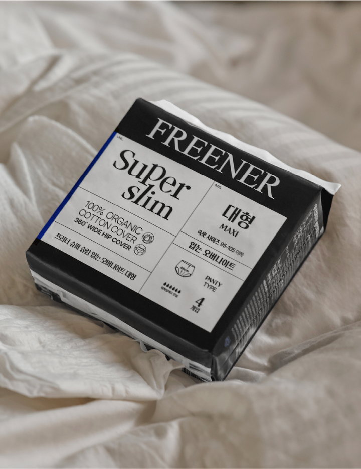 [프리너] 슈퍼슬림 유기농 입는 오버나이트 생리대 4p X 3팩 (입는오버나이트 3팩)