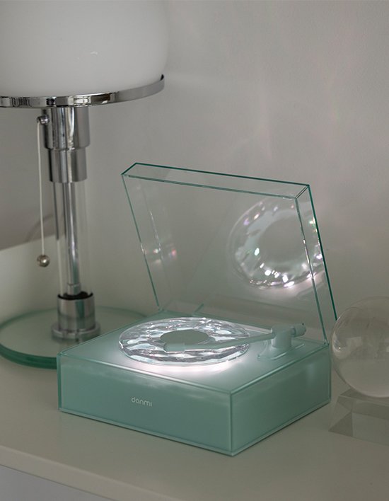 [단미] 오로라 블루투스 스피커 미니 레트로 감성 무드등 (민트) (단품)