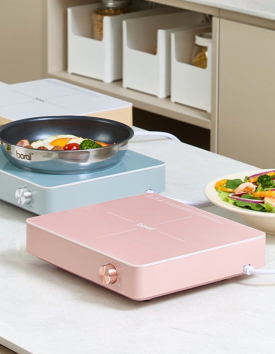 [보랄] 사각 인덕션 전기렌지1구 휴대용 초슬림 터치식 다이얼조절 타이머  BDC-500C