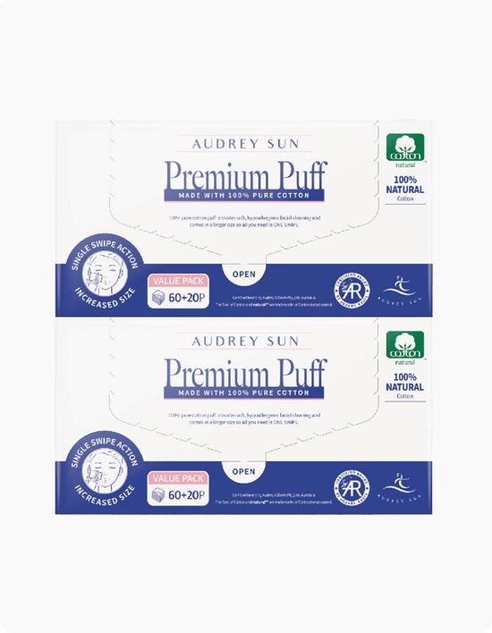 [오드리선] 내츄럴코튼 화장솜 80매 X 2팩