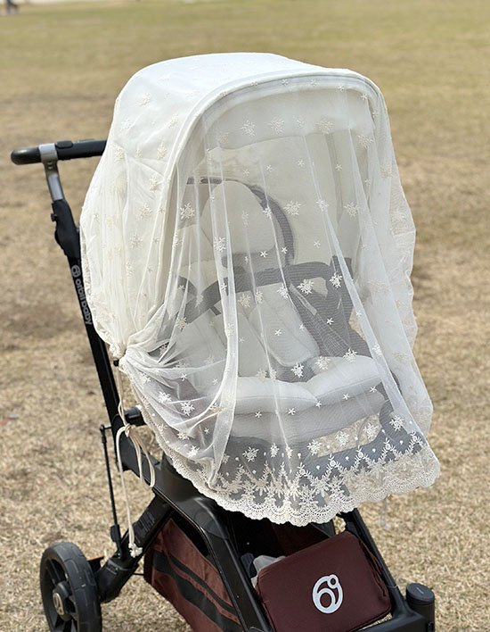 [올포홈] 로즈부케/하트 레이스 유모차 가리개 2종 (택1)