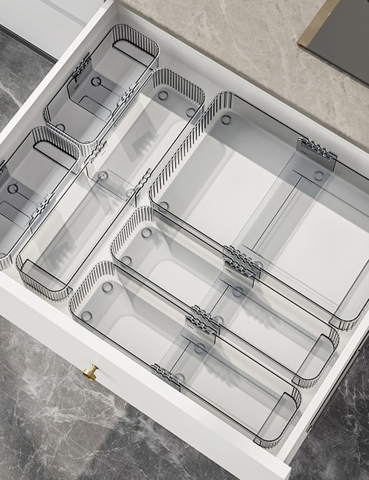 [홈비] 투명 길이조절 수저정리함 3종 (택1)