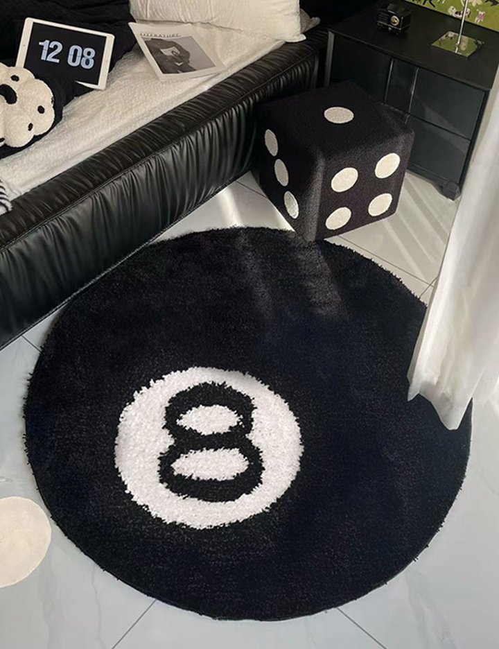 [홈비] 8번공 포인트 디자인 인테리어 원형 러그 3종 (택1)