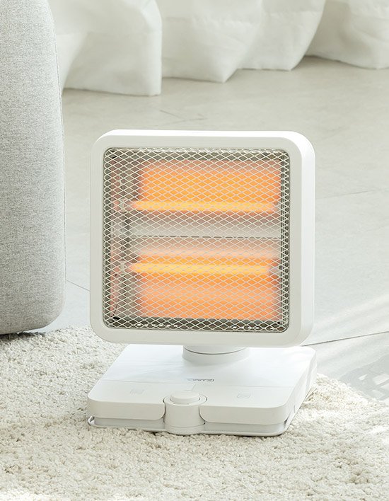 [모리츠] 발터치 미니 전기히터 좌우회전 2단 발열 전기난로 (MO-SF20)