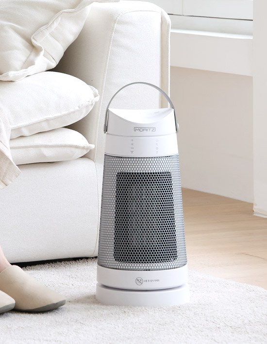 [모리츠] 모던 미니 리모컨 온풍기 블랭크 안전 발열 발난로 (MO-PT1500RC)