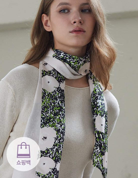 [아나메종] 가든 오브 유니버스 실크 롱쁘띠 트윌 스카프