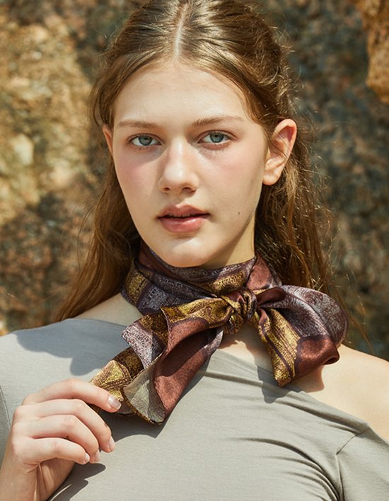 [아나메종] 사일런트 리마크 실크 롱쁘띠스카프 (사일런트 리마크)