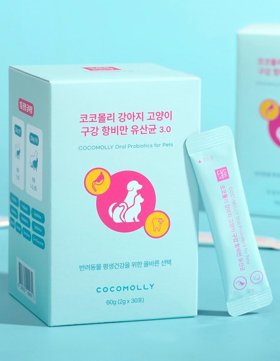 [코코몰리] 강아지 고양이 구강 항비만 유산균 2gx30포