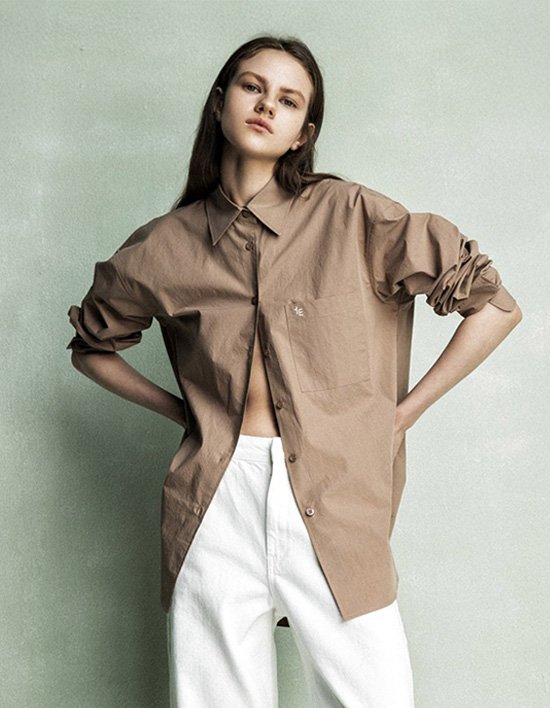 [이너프원] 루즈핏 셔츠 모카브라운