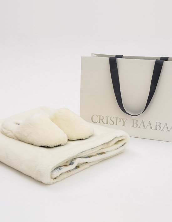 [크리스피바바] 블랑슬리퍼&양털 블랭킷 선물 세트