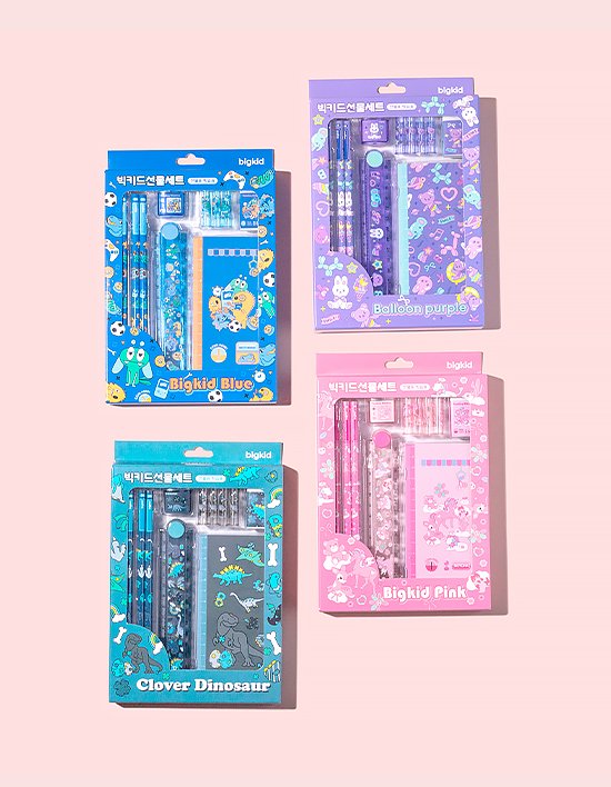 [빅키드] 애니멀 키즈 학용품 문구 세트 4종 (택1)