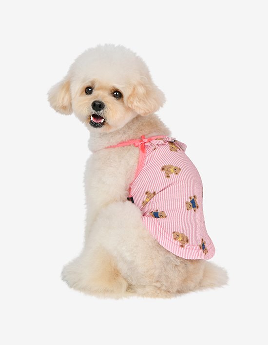 [퍼피아] 바이미 곰돌이 끈나시 티셔츠 2종(택1)