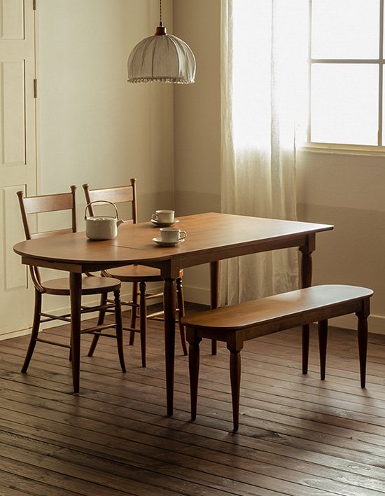 [장미맨숀] 레베카 반타원형 원목 접이식 테이블 식탁세트 5종 (택1)