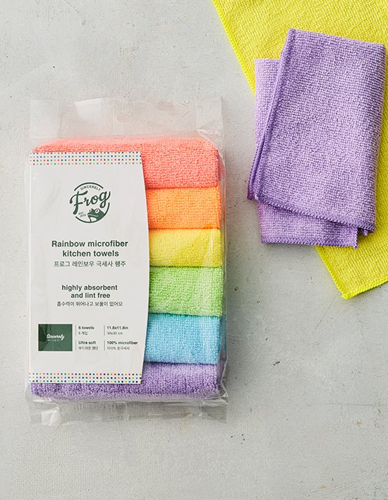 [프로그] 레인보우 극세사 행주 6매입 (1개)