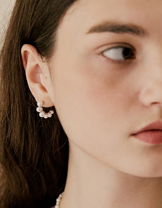 [빈티지헐리우드] 크레센도 진주 귀걸이