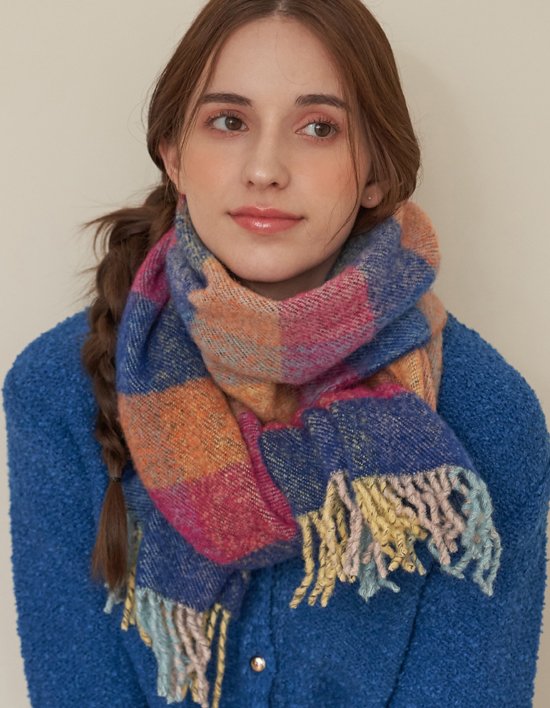 [칼린] 스윗데이 울 체크 롱 머플러 3컬러 (택1)