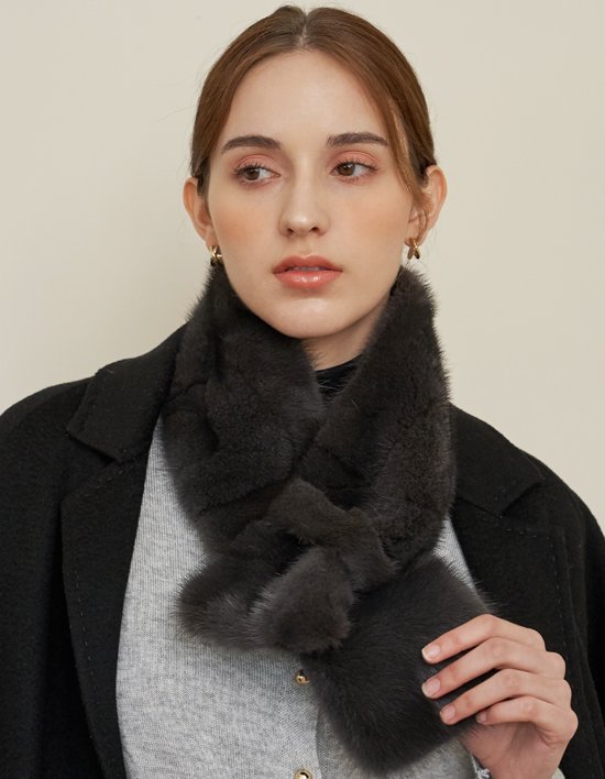 [엘르] 헤나 밍크 퍼 머플러 4컬러 (택1)