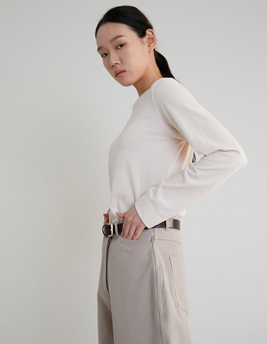 [38컴온커먼] 20S 라운드 티셔츠 (아이보리)