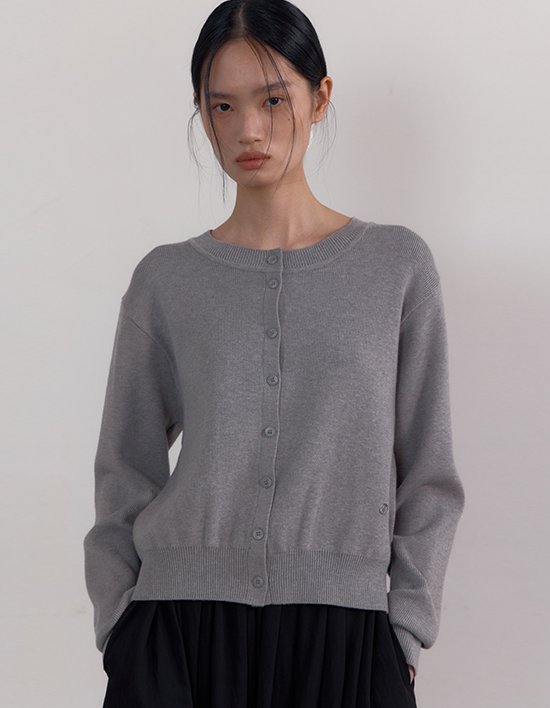 [38컴온커먼] 크루넥 가디건 (멜란지 그레이)