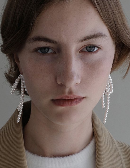 [먼데이에디션] 펄 보우 귀걸이